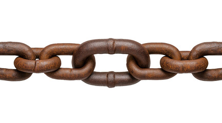 Obraz premium Rustic brown chain isolated on a transparent background in PNG format.
