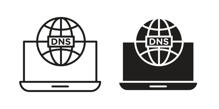 DNS icon vector illustration. Flat design. Graphic design vector symbols.