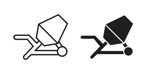 Cement mixer icon vector illustration. Flat design. Graphic design vector symbols.