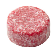 Flat round minced pork isolated on transparent background