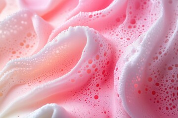 Whispering Petals of Pink: A close-up shot unveils the soft, textured embrace of frothy, pink waves. The intricate details capture the delicate interplay of light and shadow.