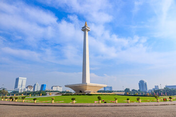 National Monument (Monas) is iconic landmark in the center of Jakarta, symbolizing Indonesia's...