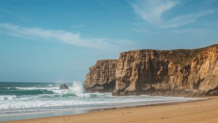 Gorgeous seaside bluff battered by surf