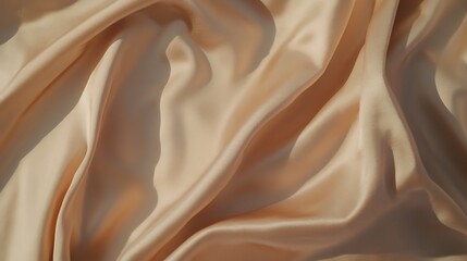 Soft, flowing peach-toned silk fabric