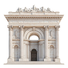 Obraz premium 3D front view illustration of the Altare della Patria Italy monument isolated on a white transparent background