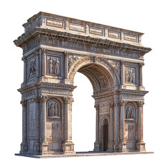 Obraz premium 3D front view illustration of the Arch of Constantine Italy monument isolated on a white transparent background