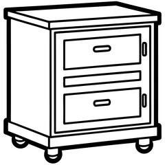 Minimalist Tool Storage Line Art Vector