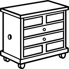 Minimalist Tool Storage Line Art Vector