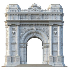 Obraz premium 3D front view illustration of the Civitavecchia Italy monument isolated on a white transparent background