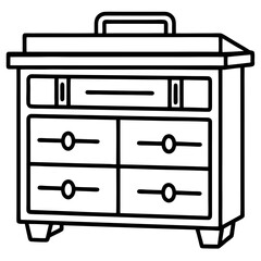 Minimalist Tool Storage Line Art Vector