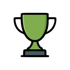 Minimal vector champion award symbol in flat color design representing success and achievement