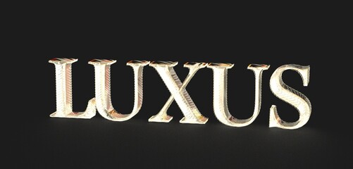 Obraz premium Premium gold LUXUS lettering. Ideal for luxury brands, high-end products, and elegant designs.