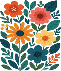 Floral Arrangement A Colorful Illustration
