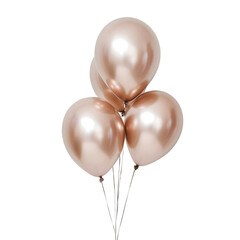 White birthday balloons isolated on a white background for a fun party celebration