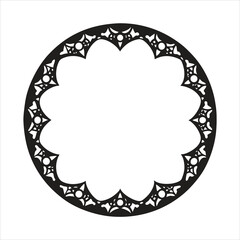 Circular lace frame black lace border