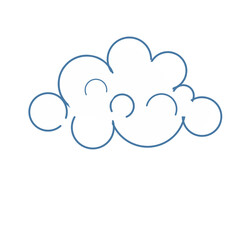 Cute Minimalist Cloud Outline Drawing