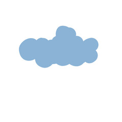 Minimalist Blue Cloud Vector Illustration
