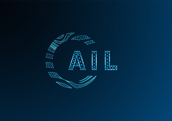 AIL low poly letter logo vector design. AIL lower poly logo design. AIL unique low poly logo design.