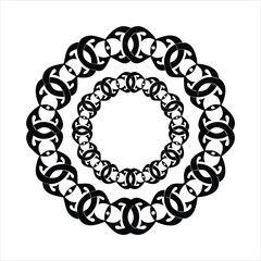 Interlocking oval pattern circular abstract frame