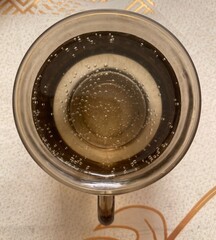 transparent cup with mineral clear water, water, mineral water, carbonated water, thirst quenching, healthy drink