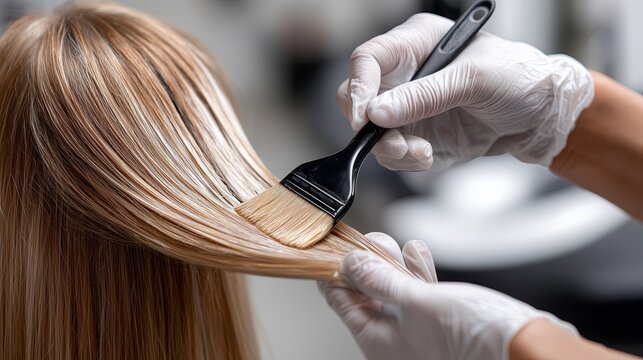 Hair coloring process in a modern salon during a busy afternoon - Powered by Adobe