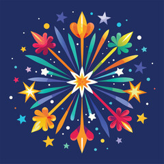 firework on blue background.fireworks in the night sky
