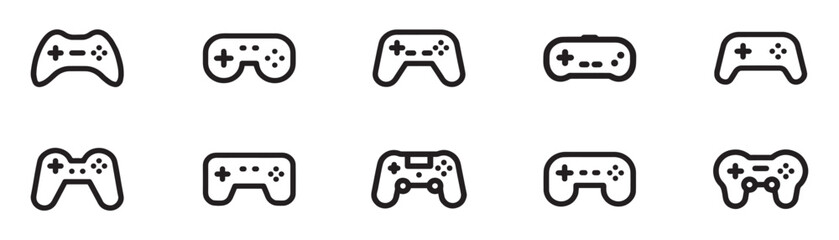 Gaming controller icon set. Silhouette style. Game console. Joystick icon collections. Gamepad icon set. Video game controller, joystick, console icon. Vector Illustration. Vector Graphic. EPS 10 © Jeremy_Show