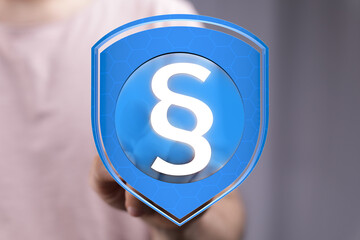Secure legal information concept.  Cybersecurity and data protection.