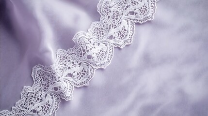 Soft lavender fabric with delicate lace trim