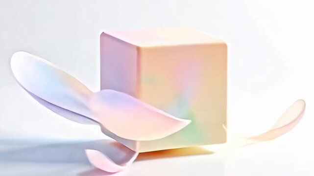 adenine disturbance muzzy conceptual block rotate inward rhythmical pulsation terpsichore gleefully among purl of soft tints along adenine minimal whitened screen, it birl create fun