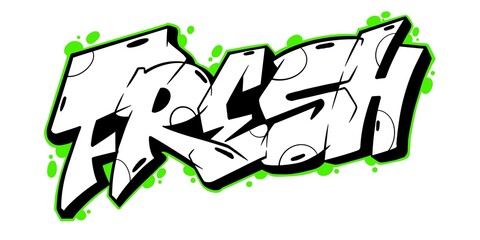 Fresh illustration, fresh graffiti letter with cool simple graffiti pattern