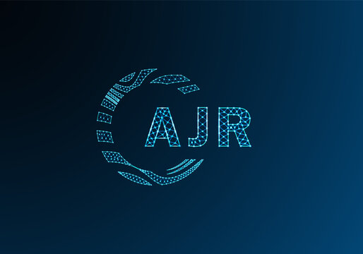 AJR low poly letter logo vector design. AJR lower poly logo design. AJR unique low poly logo design.