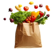  grocery bag in air [Transparent Background PNG].