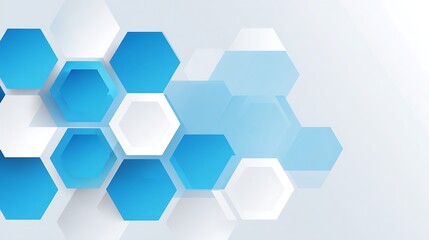 Minimal white hexagonal shape centered on light blue and grey gradient background, simple flat vector design with clear geometric lines and empty space for presentation, no shadows or textures.