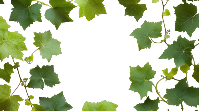 Green foliage wreath frame on transparent background - Powered by Adobe