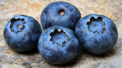 Obraz premium Macro shot of blueberries natural bloom coating and soft shadows