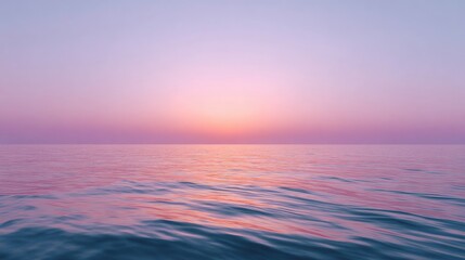 Obraz premium Serene Ocean View at Sunset with Vibrant Gradient Sky and Gentle Waves Reflecting Soft Light