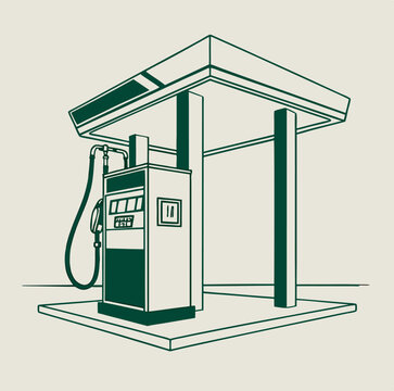 gas pump fuel station gas statio green simple icon vactor on white backround