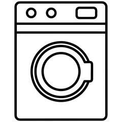 Clean Laundry Machine Line Art