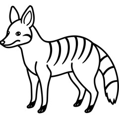 Aardwolf line art vector