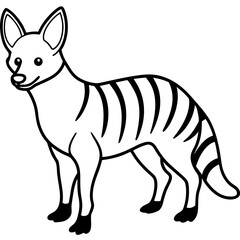 Aardwolf line art vector