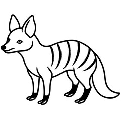 Aardwolf line art vector