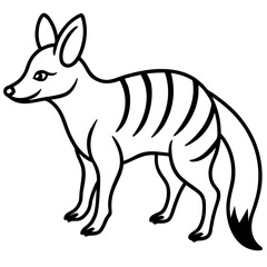 Aardwolf line art vector
