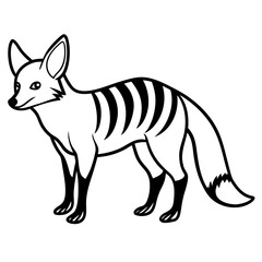 Aardwolf line art vector