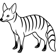 Aardwolf line art vector