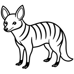 Aardwolf line art vector