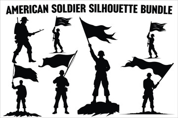 Battle-Ready Soldier Silhouette Graphic Collection
