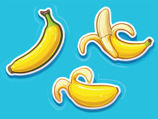 Fresh Banana Fruit Cartoon Flat Vector Illustration