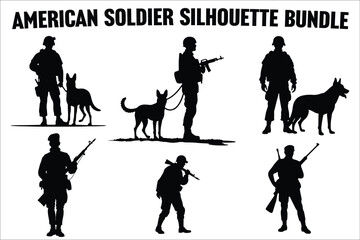 Battle-Ready Soldier Silhouette Graphic Collection
