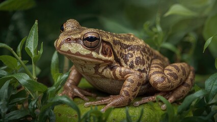 Obraz premium The Salelkari frog species inhabiting humid environments